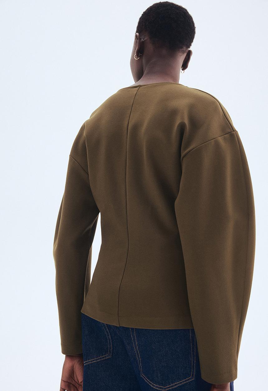 H&M - Waisted cardigan - dark khaki green