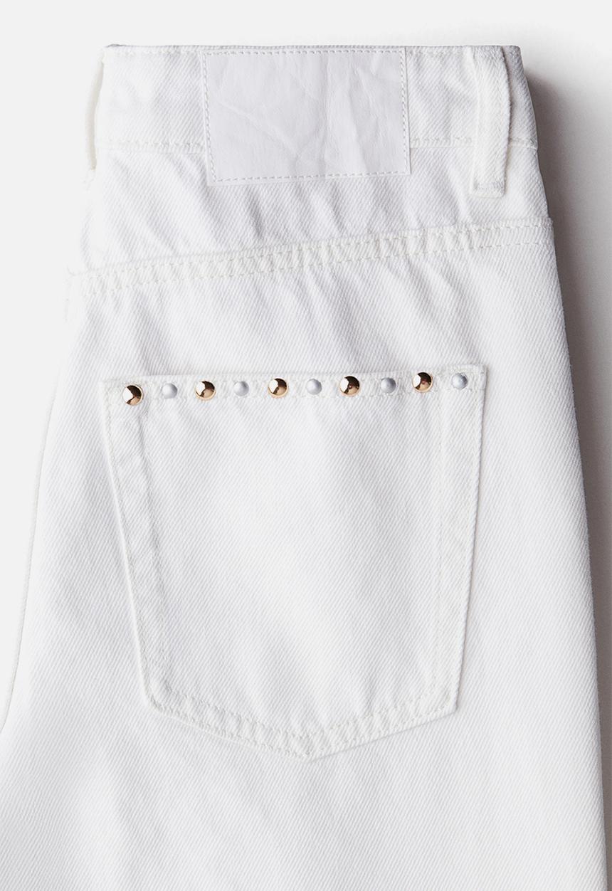 H&M - Studded wide ultra high jeans - white
