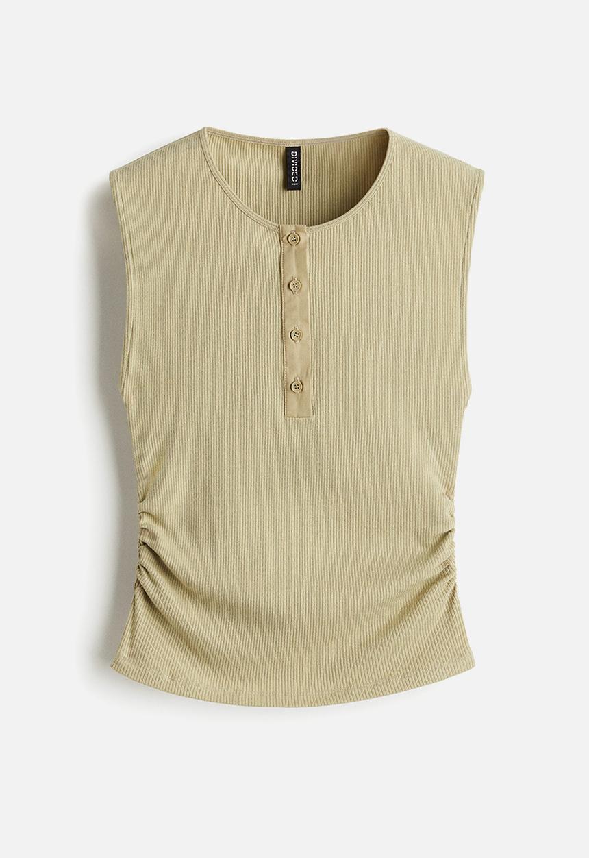 H&M - Draped vest top - light khaki green