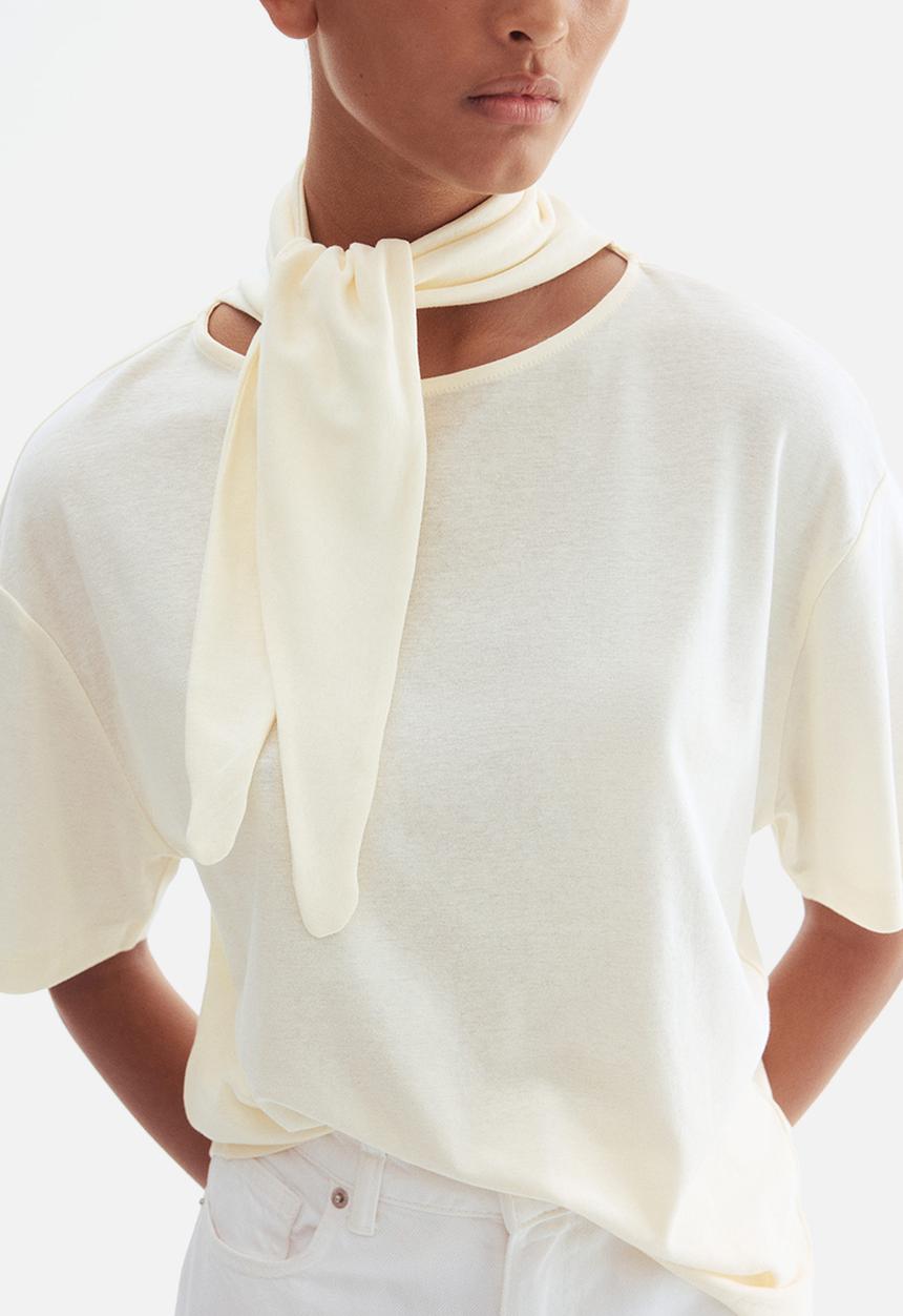 H&M - Scarf-collar top - cream