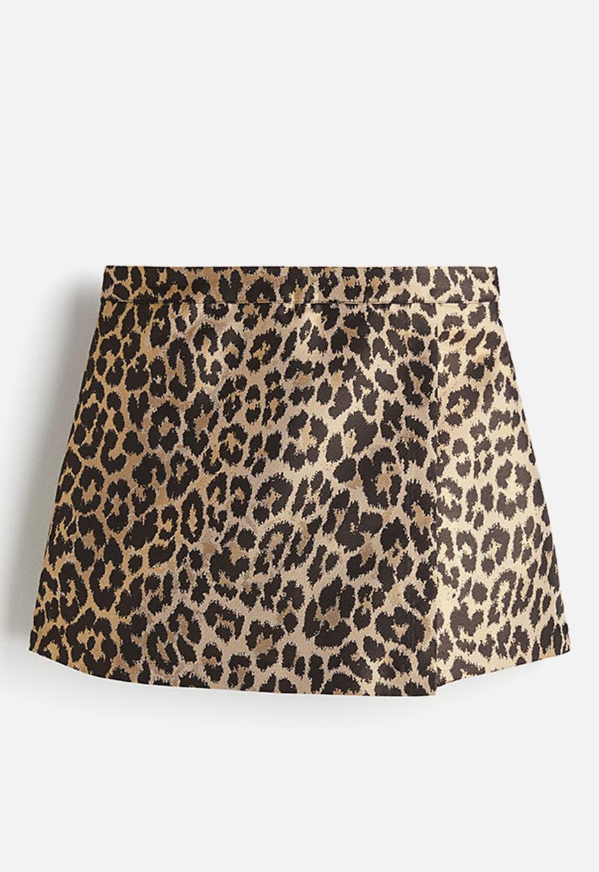 H&M - Wrap skort - beige/leopard print 
