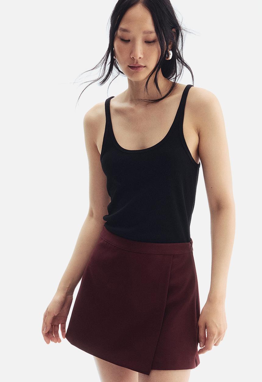 H&M - Wrap skort -  burgundy