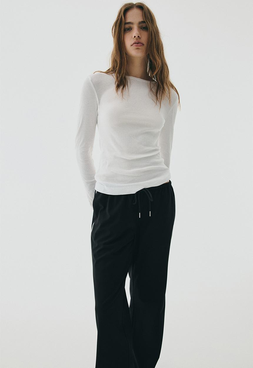 H&M - Drawstring trousers - black