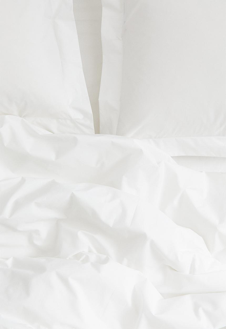 H&M - Double/king cotton percale duvet cover set - white