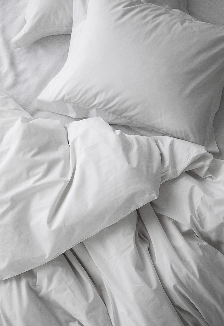 H&M - Double/king cotton percale duvet cover set - white