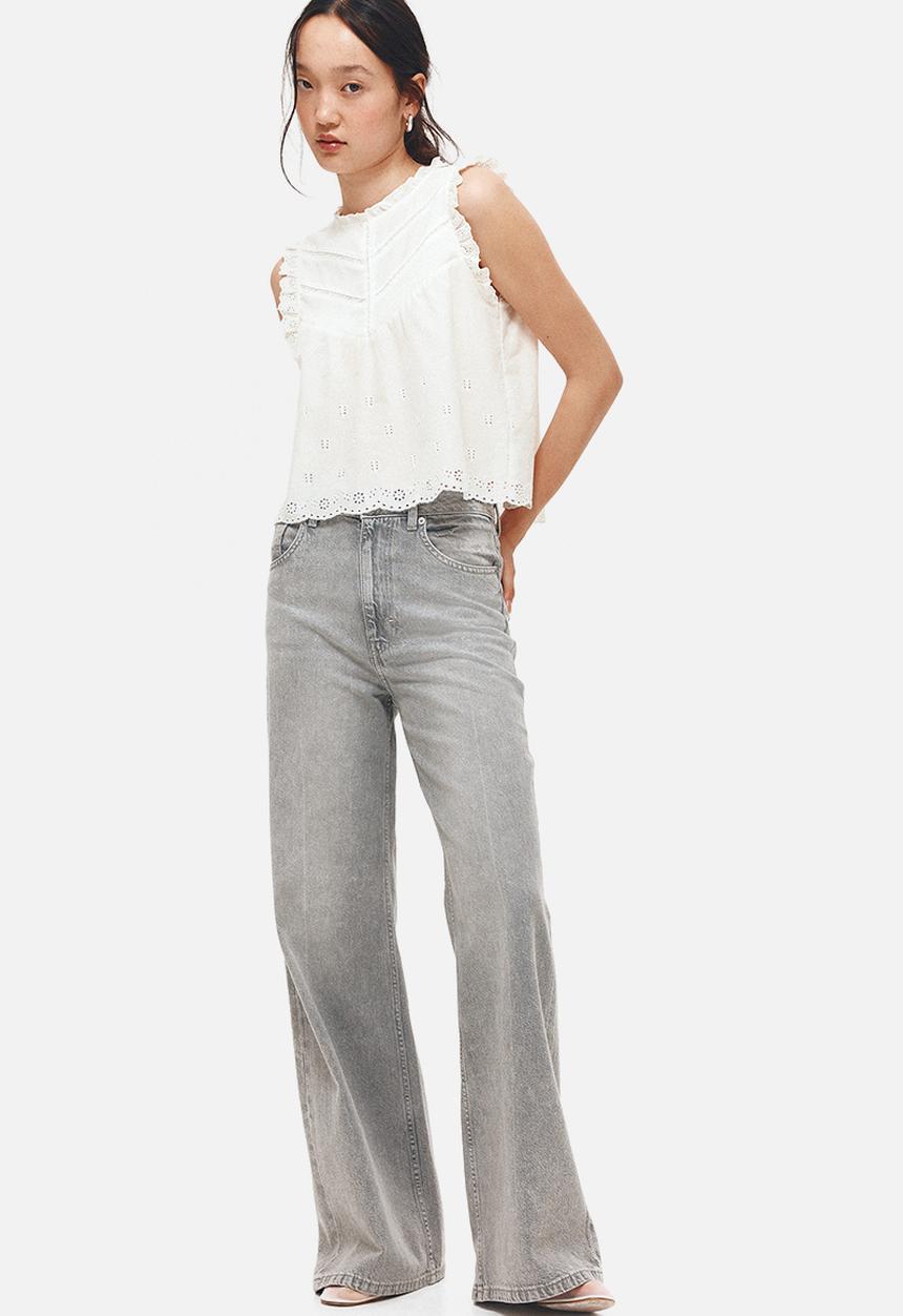 H&M - Frill-trimmed vest top - white