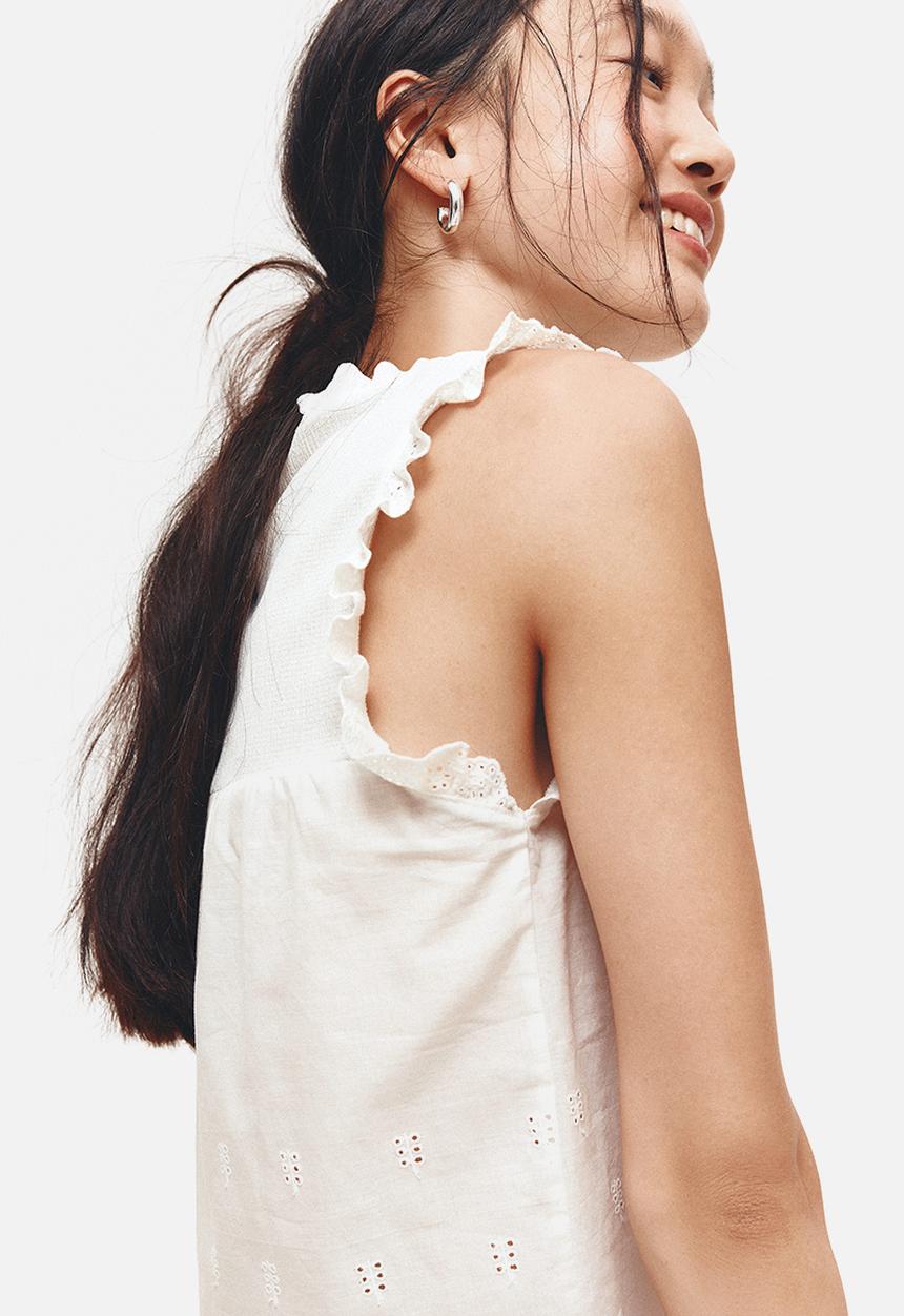 H&M - Frill-trimmed vest top - white