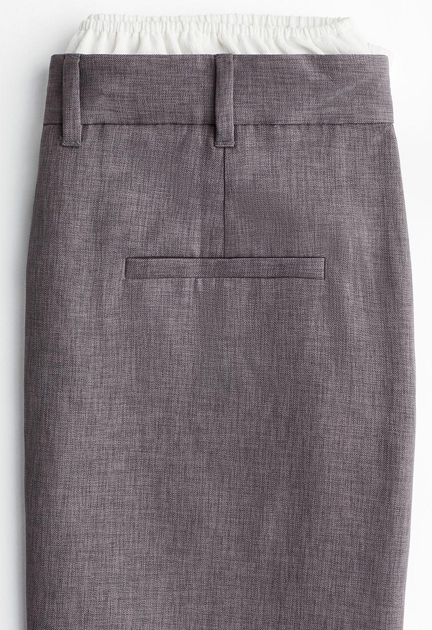 H&M - Double-waistband pencil skirt - grey