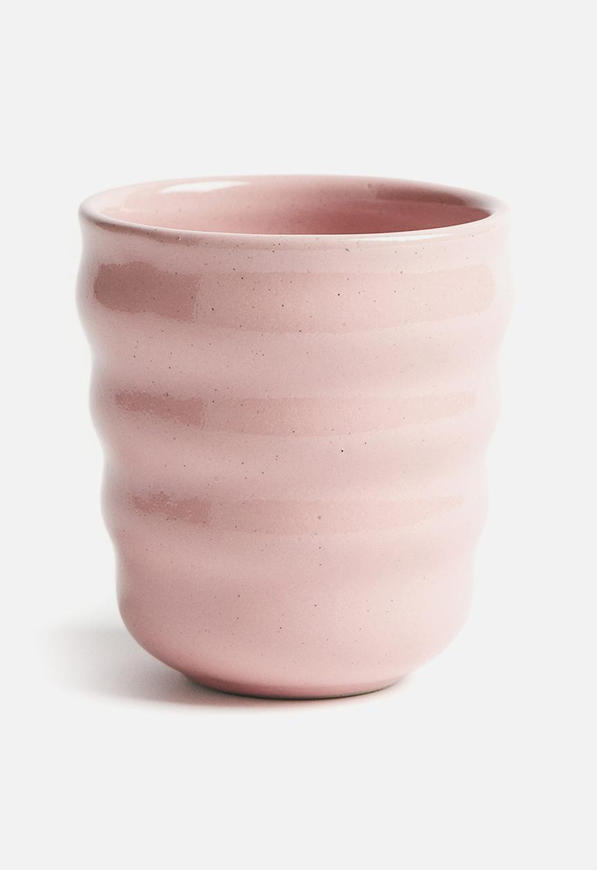 H&M - Fluted stoneware mug - light pink
