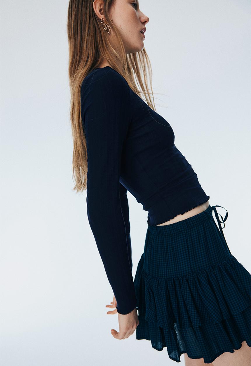 H&M - Pointelle jersey top - navy blue 