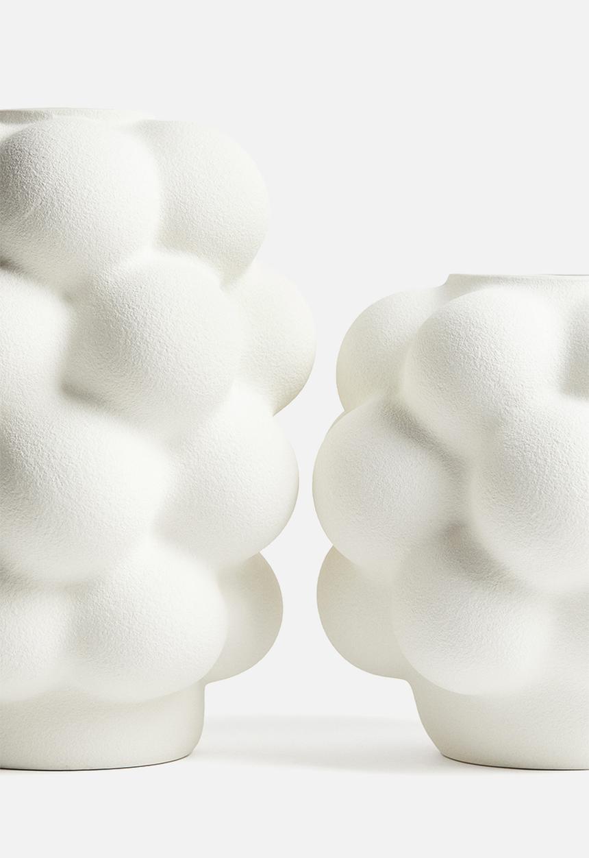 H&M - Bubbly stoneware vase - white
