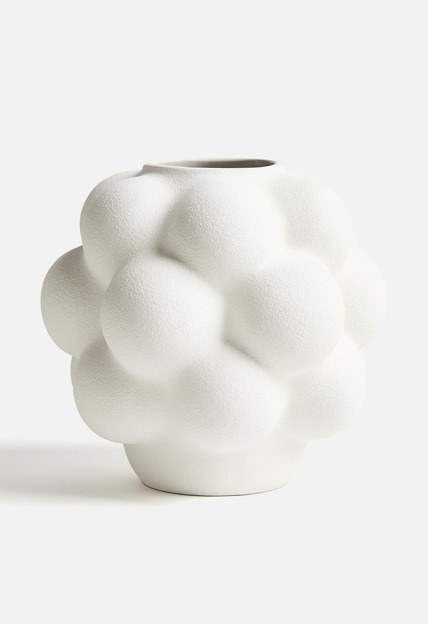 H&M - Bubbly stoneware vase - white