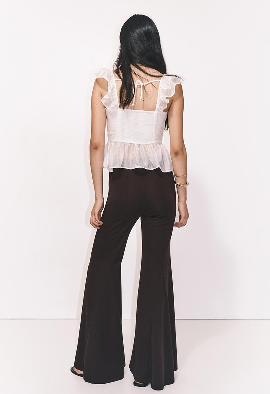 H&M - Flared trousers - burgundy