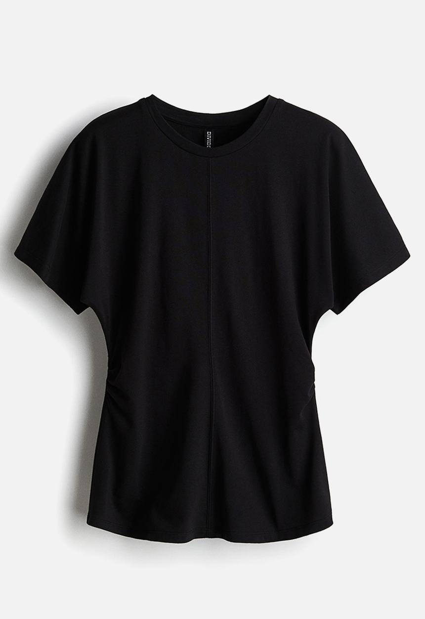 H&M - Ruched t-shirt - black