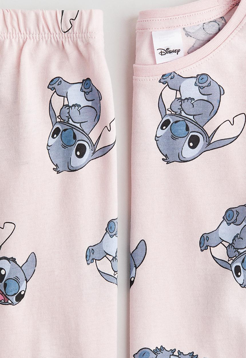 H&M - Jersey pyjamas - light pink/lilo & stitch