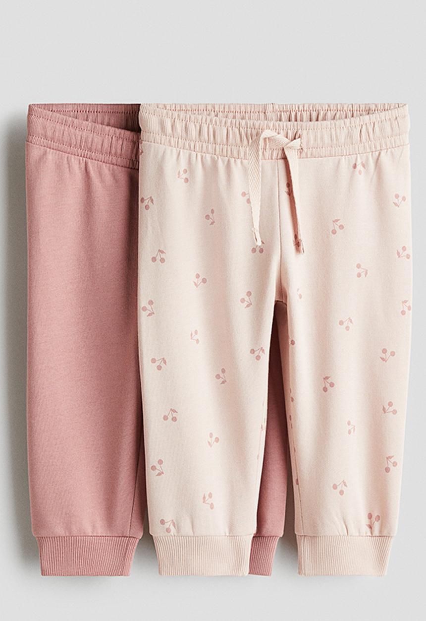 H&M - 2 Pack joggers - pink/cherries