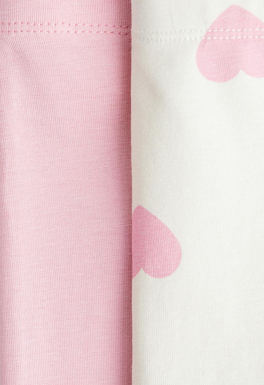 H&M - 2 Pack leggings - pink/hearts