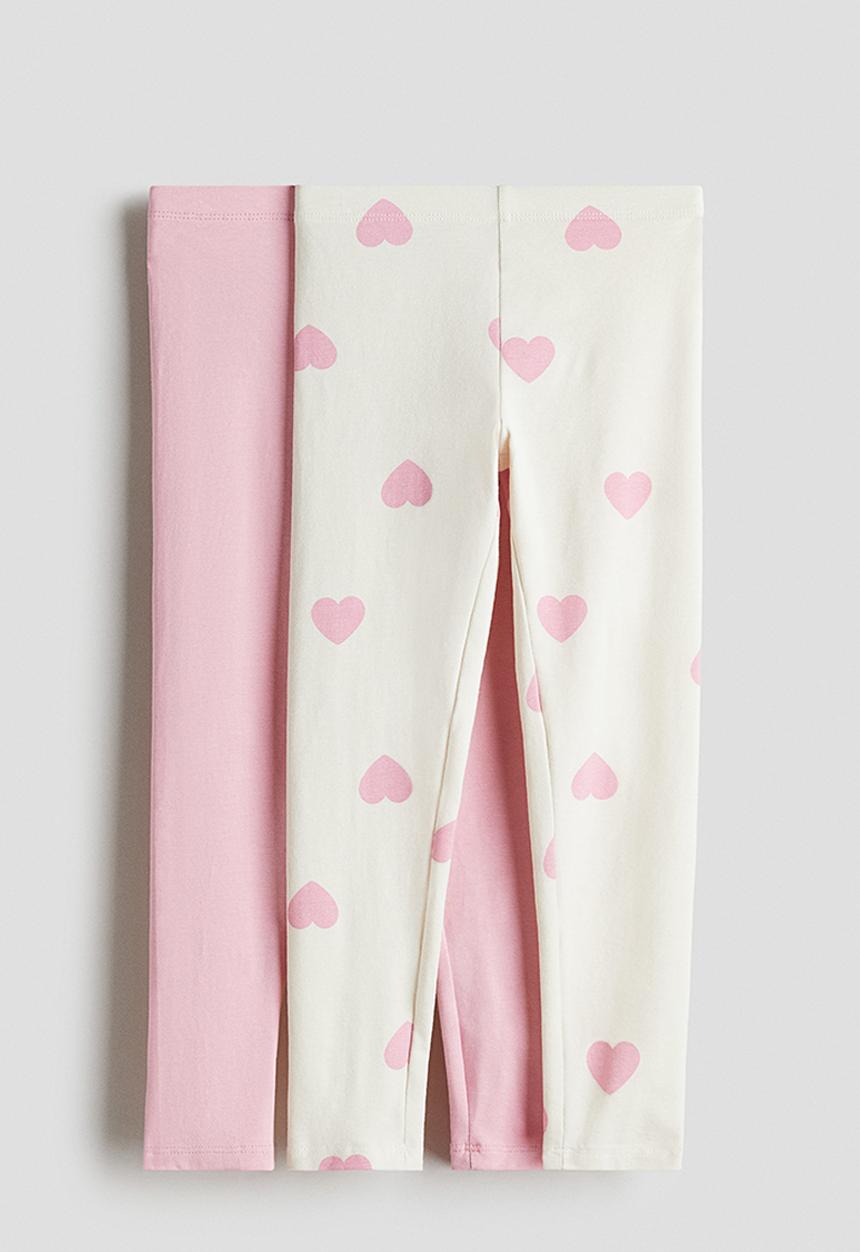 H&M - 2 Pack leggings - pink/hearts