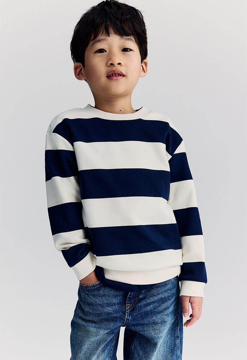 H&M - Sweatshirt - cream/navy blue striped