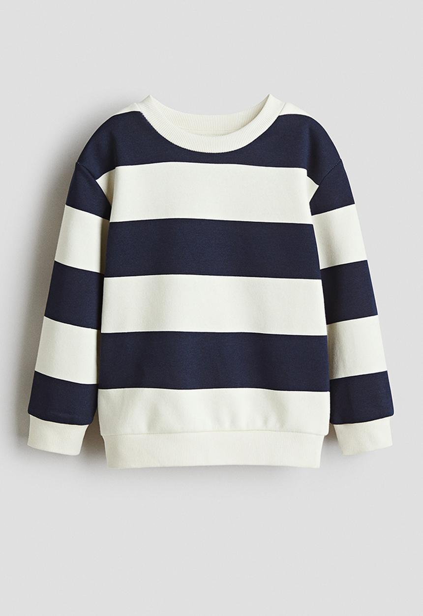 H&M - Sweatshirt - cream/navy blue striped