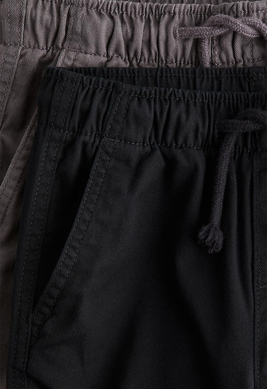 H&M - 2 pack cotton joggers - black
