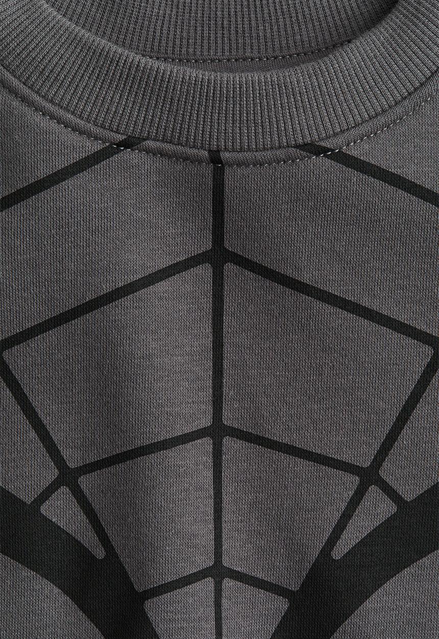 H&M - Printed sweatshirt - dark grey/spider-man 