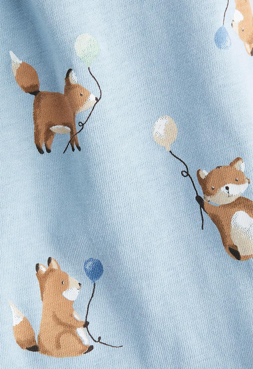 H&M - Patterned sleepsuit - light blue foxes
