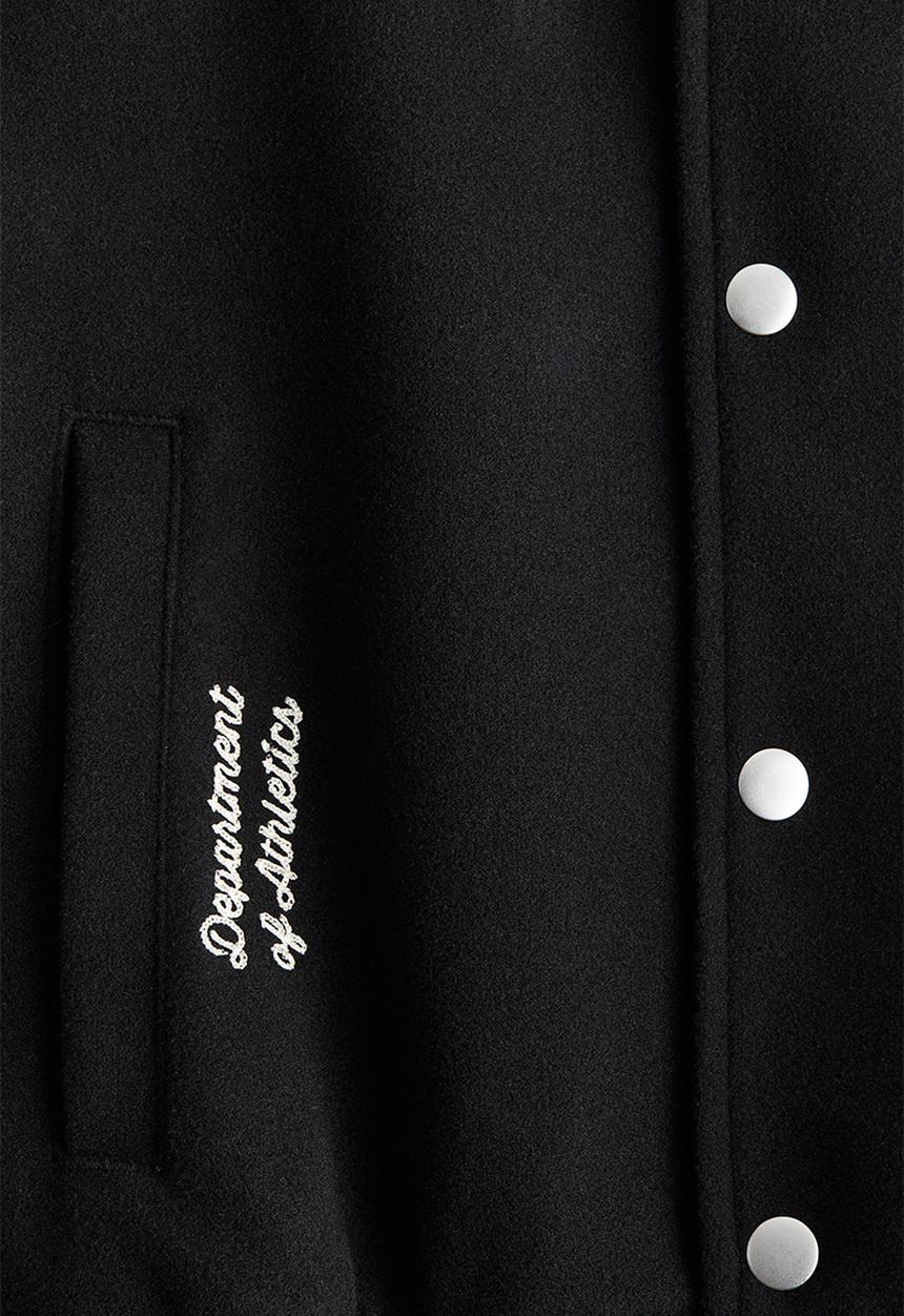 H&M - Appliquéd baseball jacket - black/c