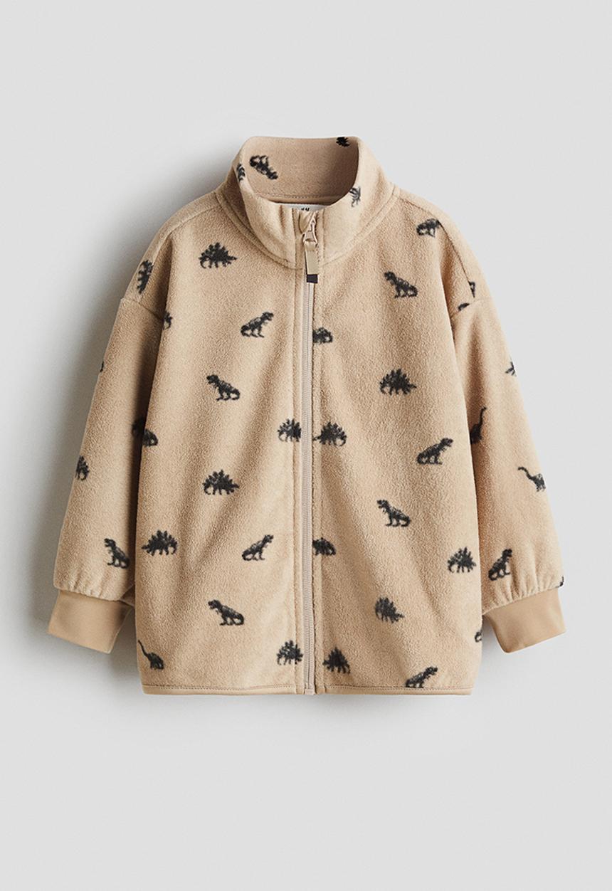 H&M - Fleece jacket - beige dinosaurs