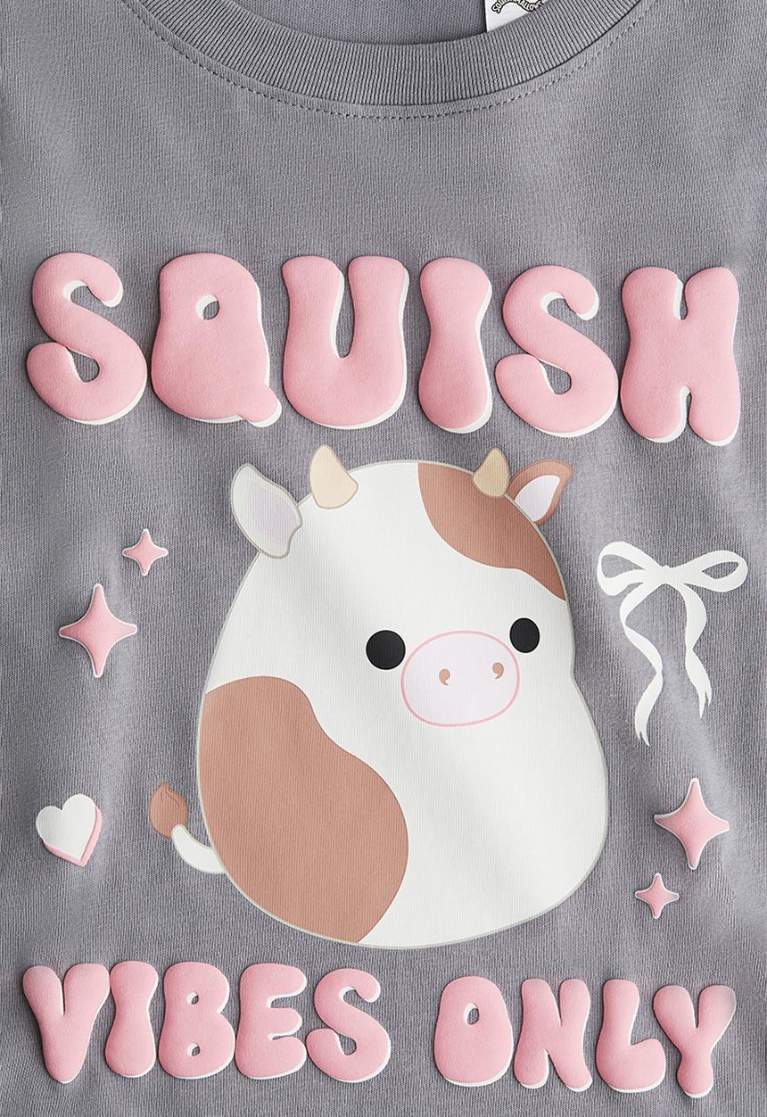H&M - Printed cotton t-shirt - grey/squishmallows