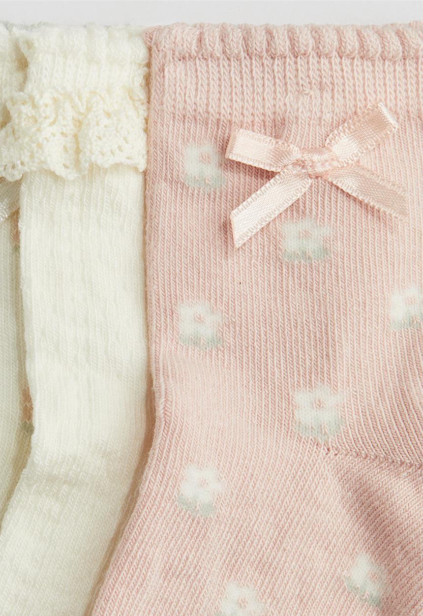 H&M - 4-Pack socks - light pink/floral 