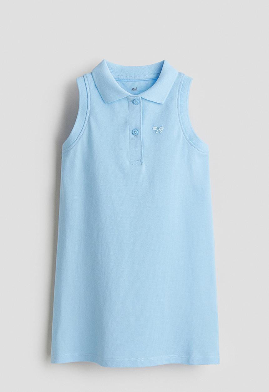 H&M - A-line piqué dress - light blue