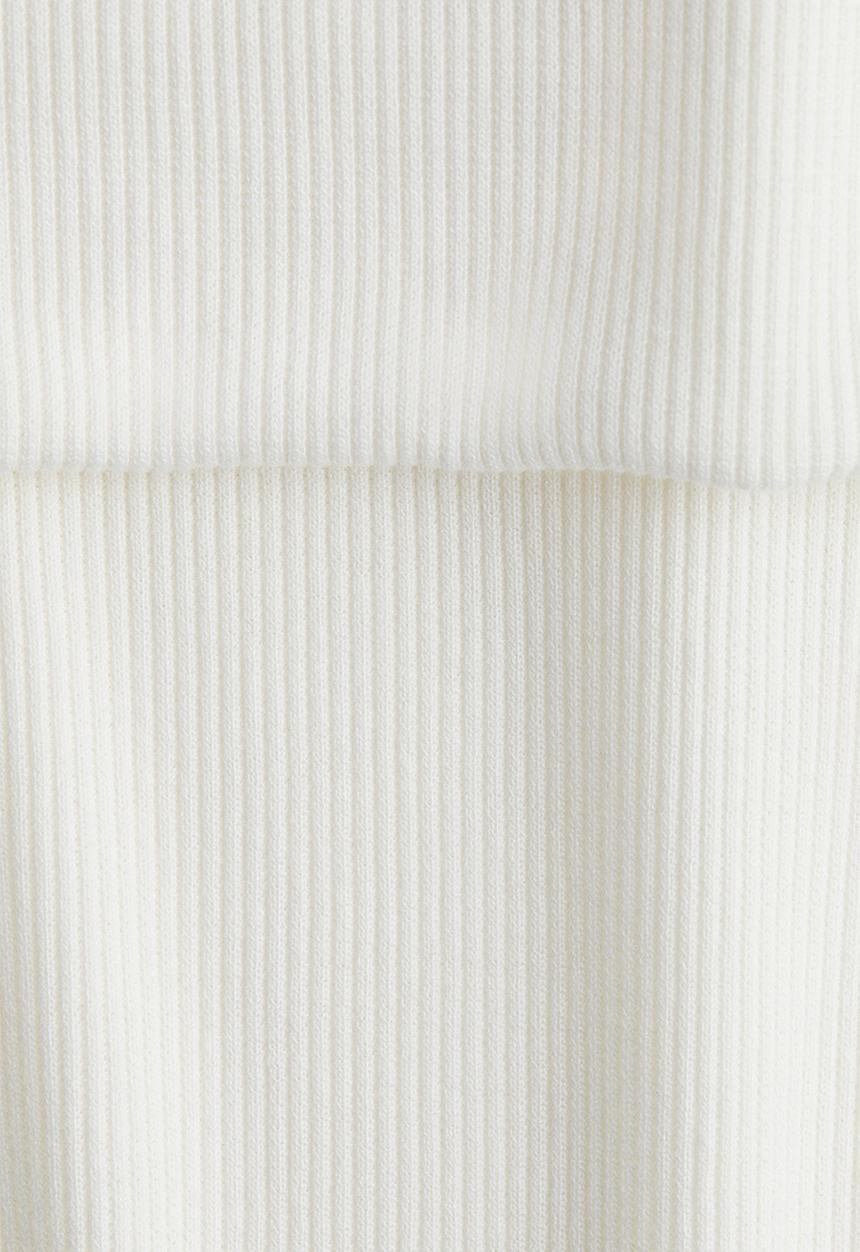 H&M - Rib-knit off-the-shoulder top - white