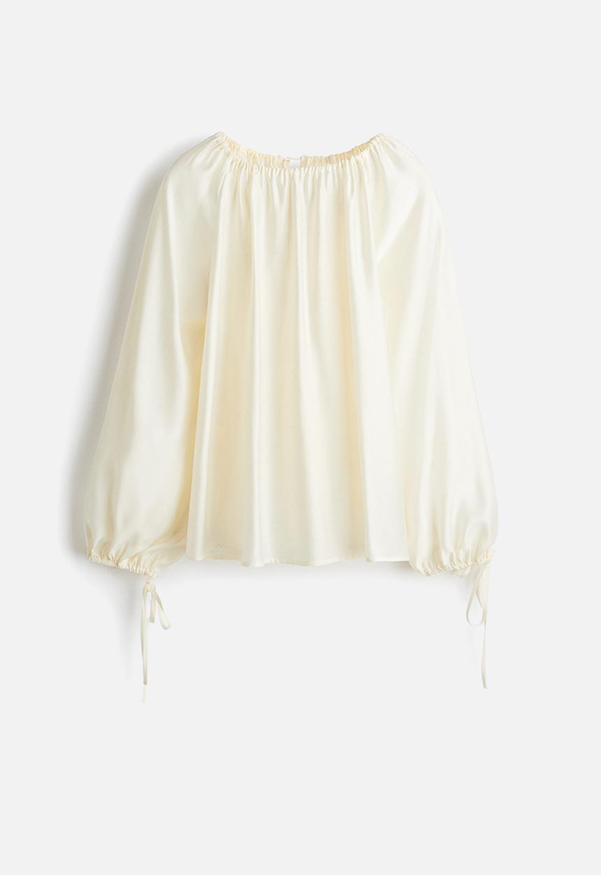 H&M - Drawstring-detail blouse - cream
