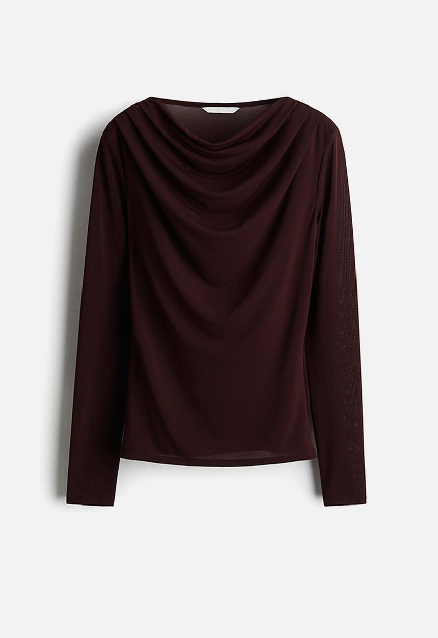 H&M - Cowl-neck top - burgundy 
