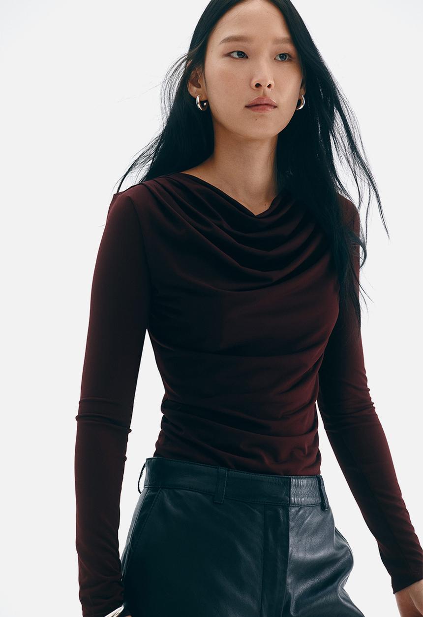 H&M - Cowl-neck top - burgundy 