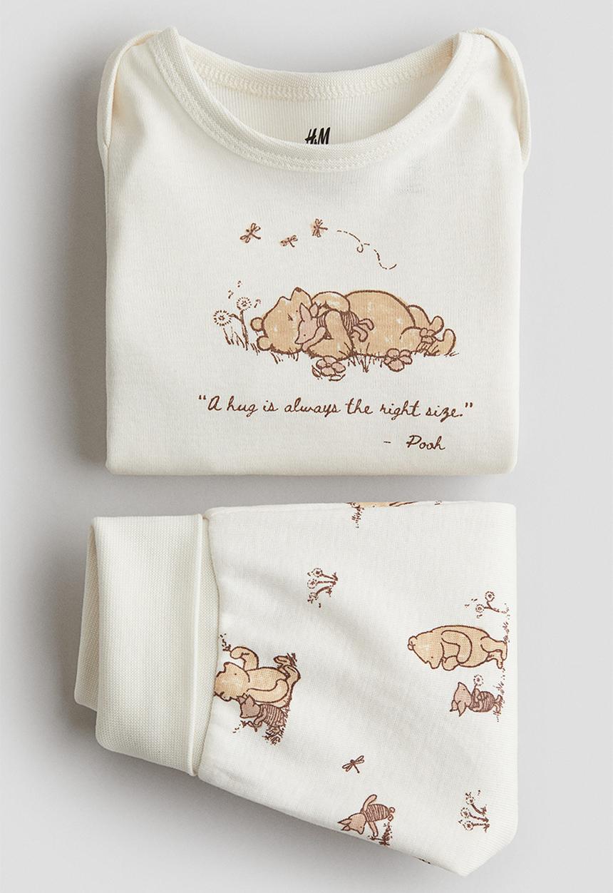 H&M - 2-Piece printed cotton set - white/winnie the pooh 