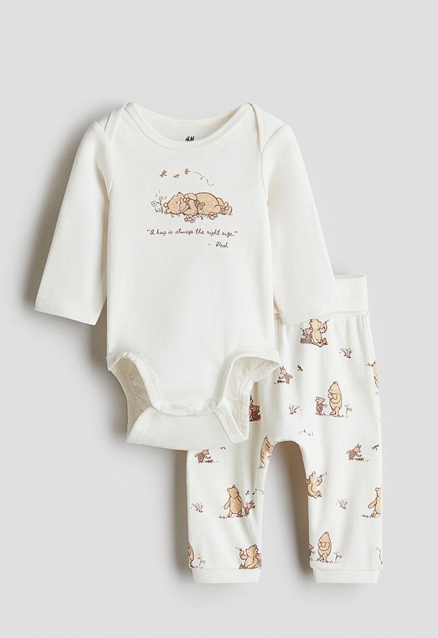 H&M - 2-Piece printed cotton set - white/winnie the pooh 