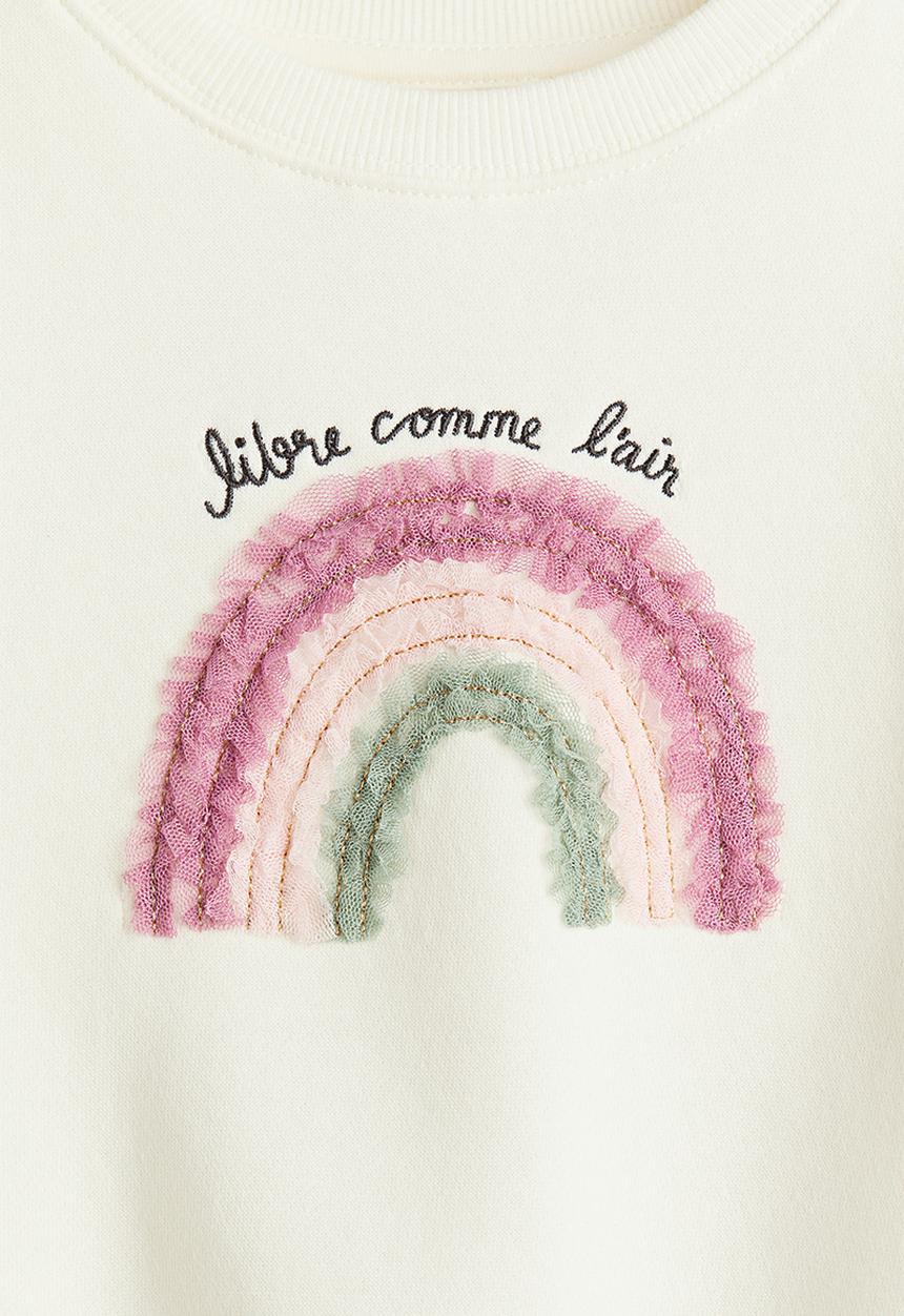 H&M - Sweatshirt -white/rainbow 