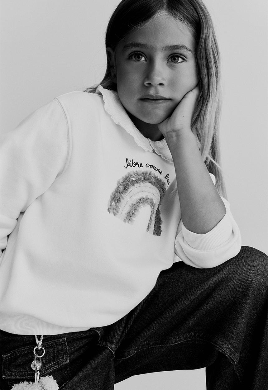 H&M - Sweatshirt -white/rainbow 