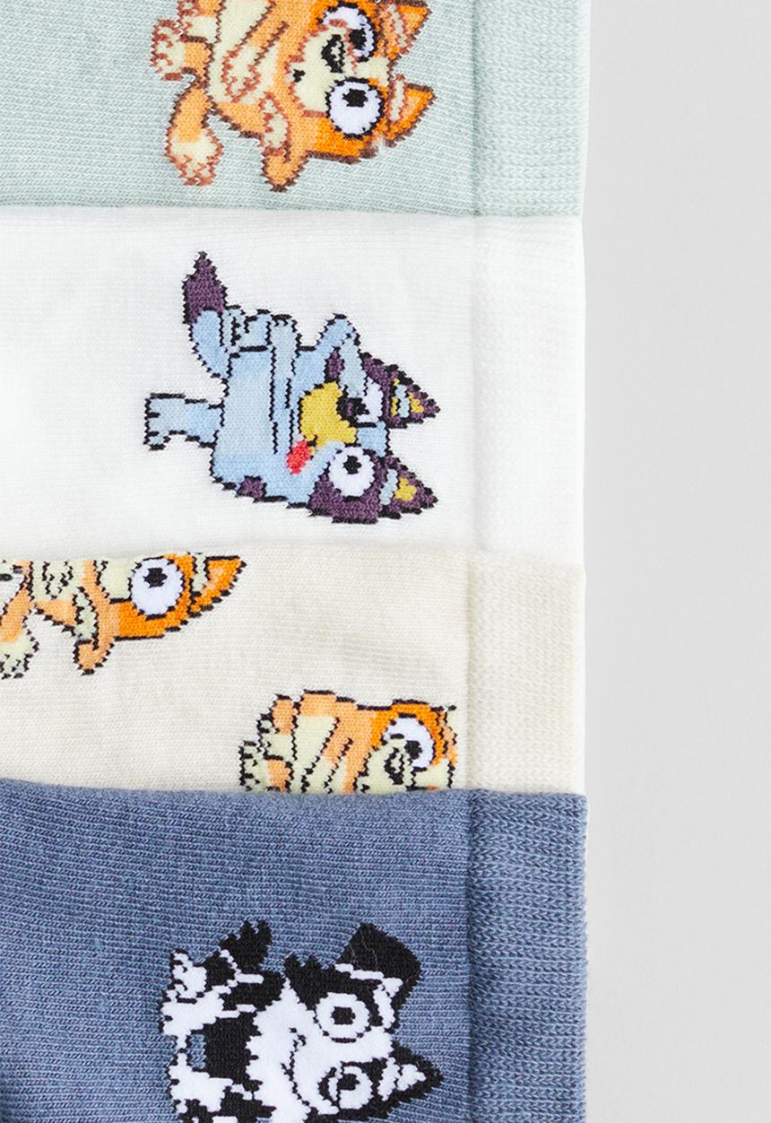 H&M - 5 pack patterned socks - mint green bluey