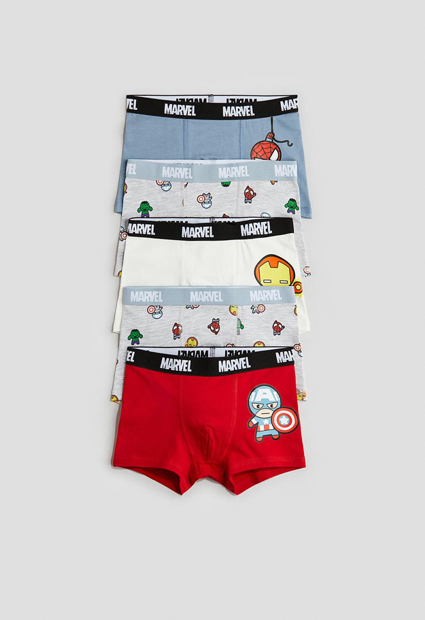 H&M - 5 pack trunks - light grey marl & red marvel