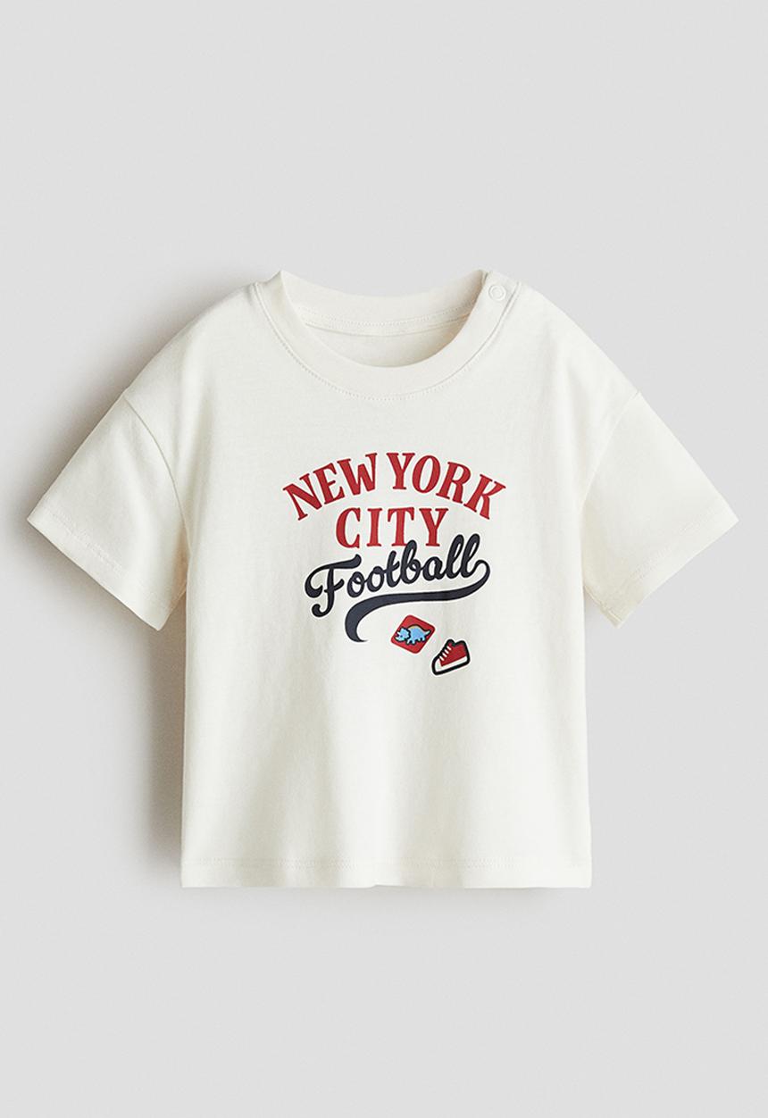 H&M - Printed cotton t-shirt - white new york city