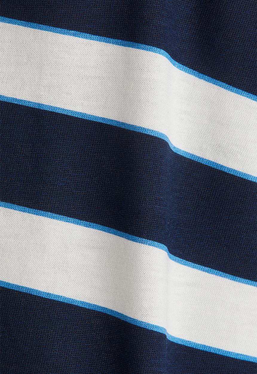 H&M - Printed cotton t-shirt - navy blue & white striped