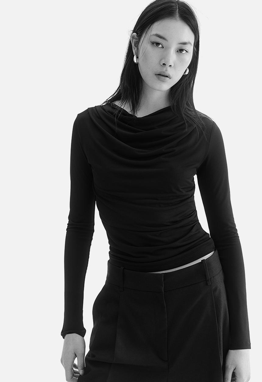 H&M - Cowl-neck top - black