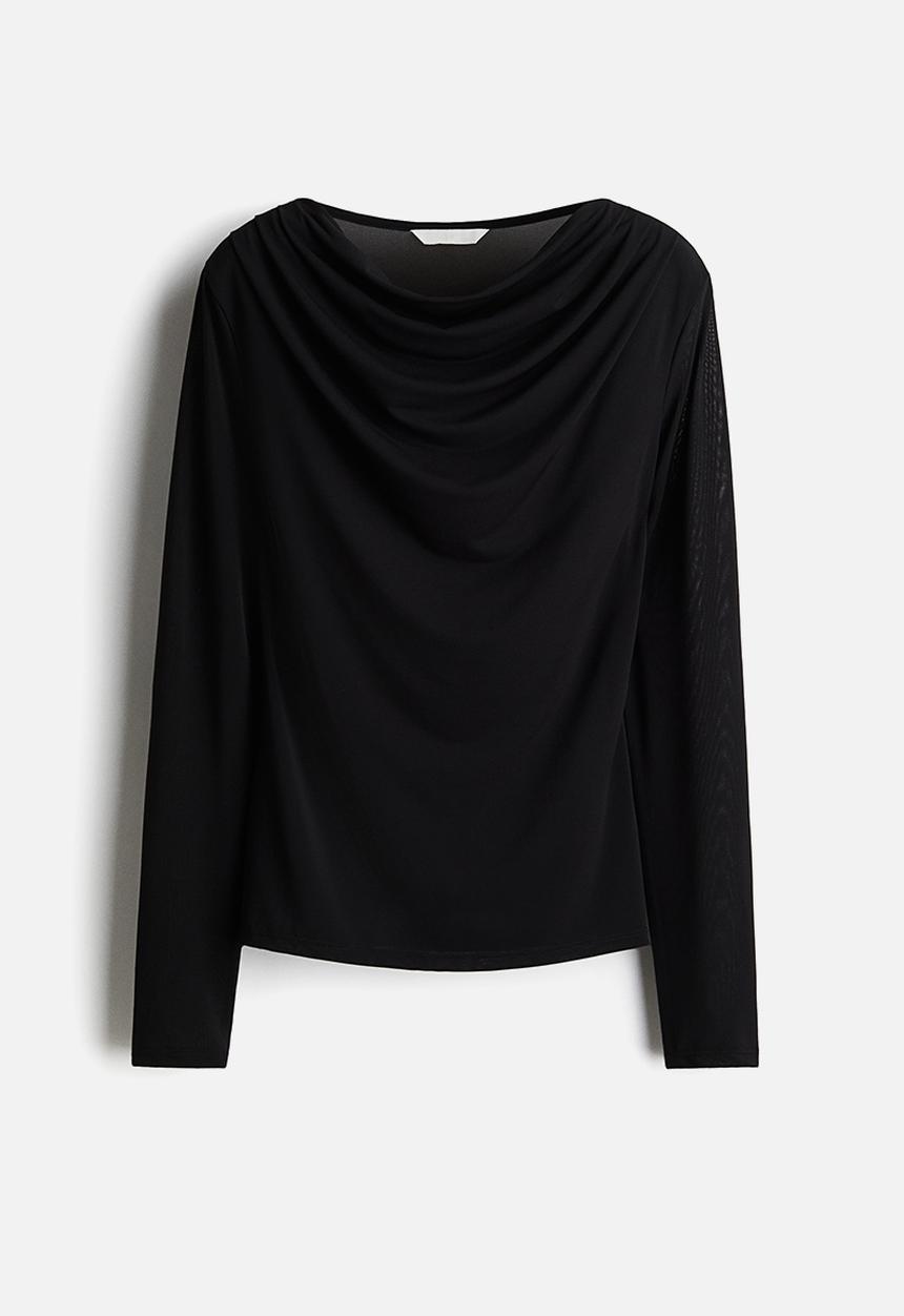 H&M - Cowl-neck top - black