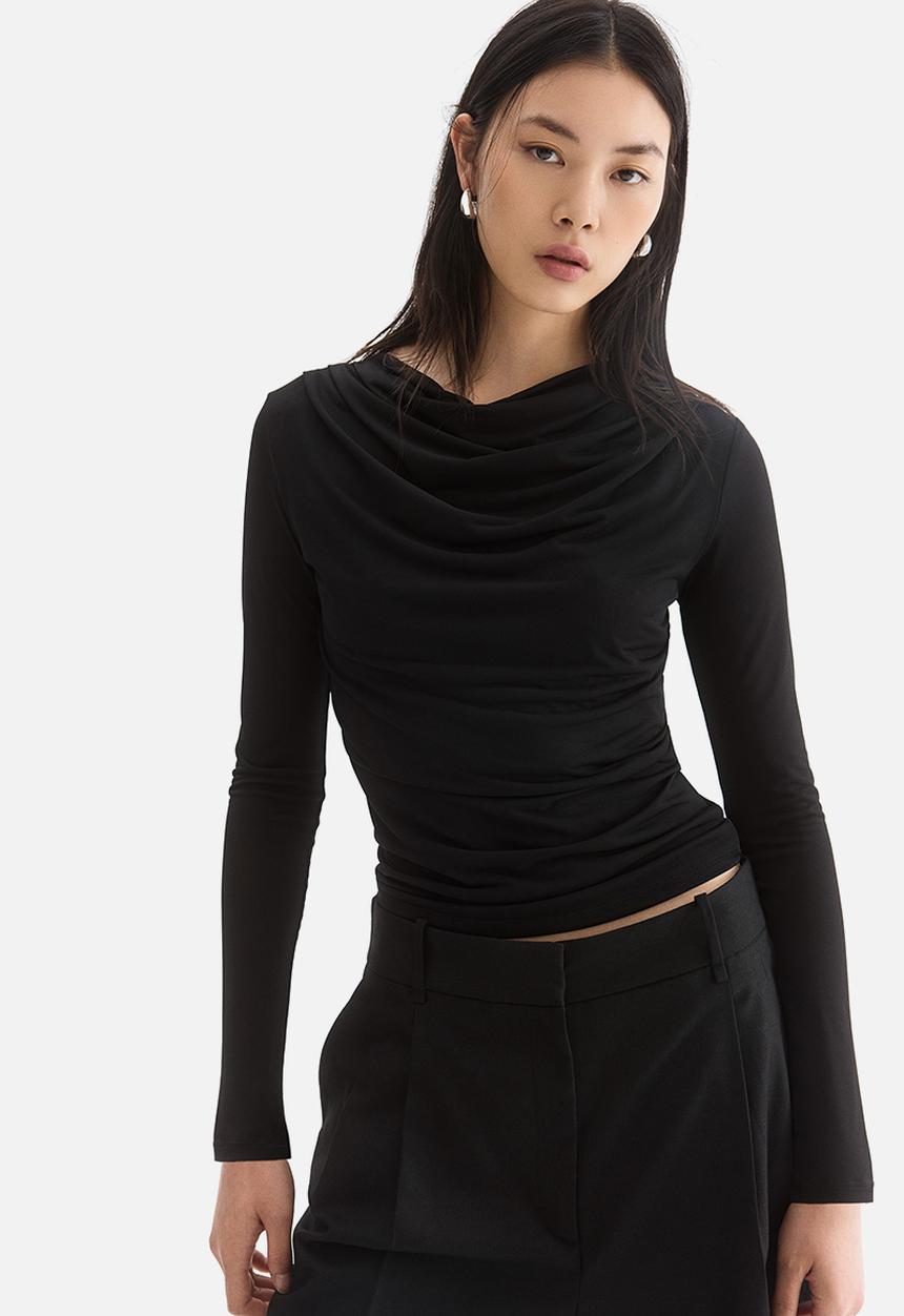 H&M - Cowl-neck top - black