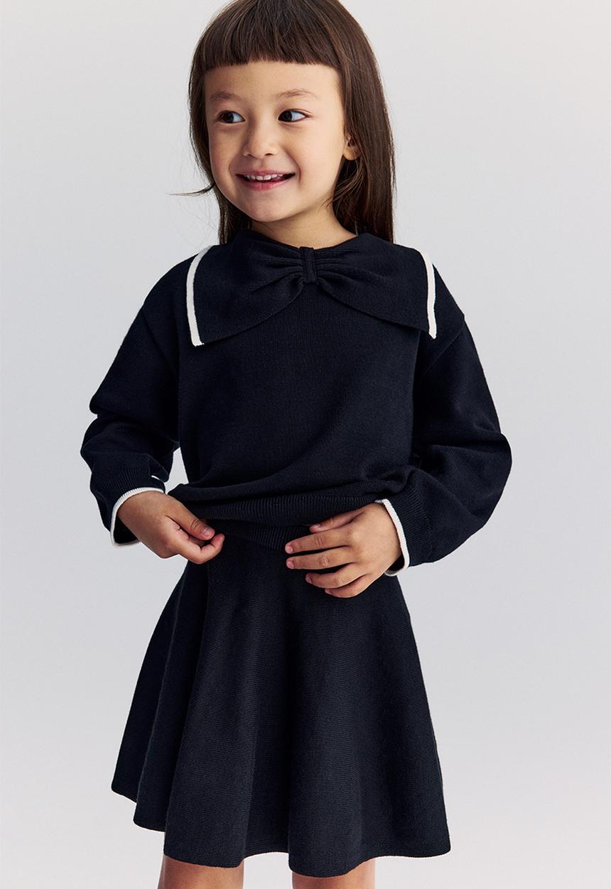 H&M - 2-Piece jumper and skirt set - black & white