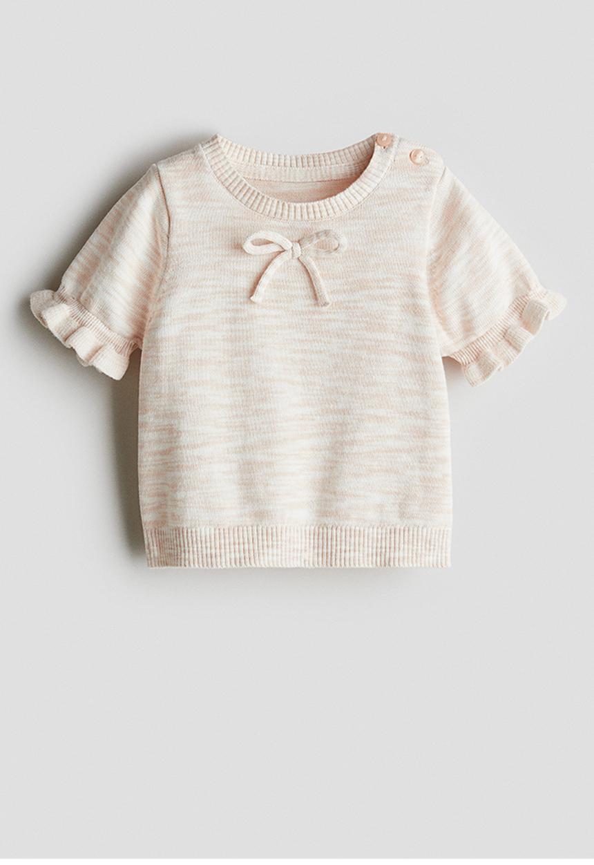 H&M - Fine-knit top - light pink marl 