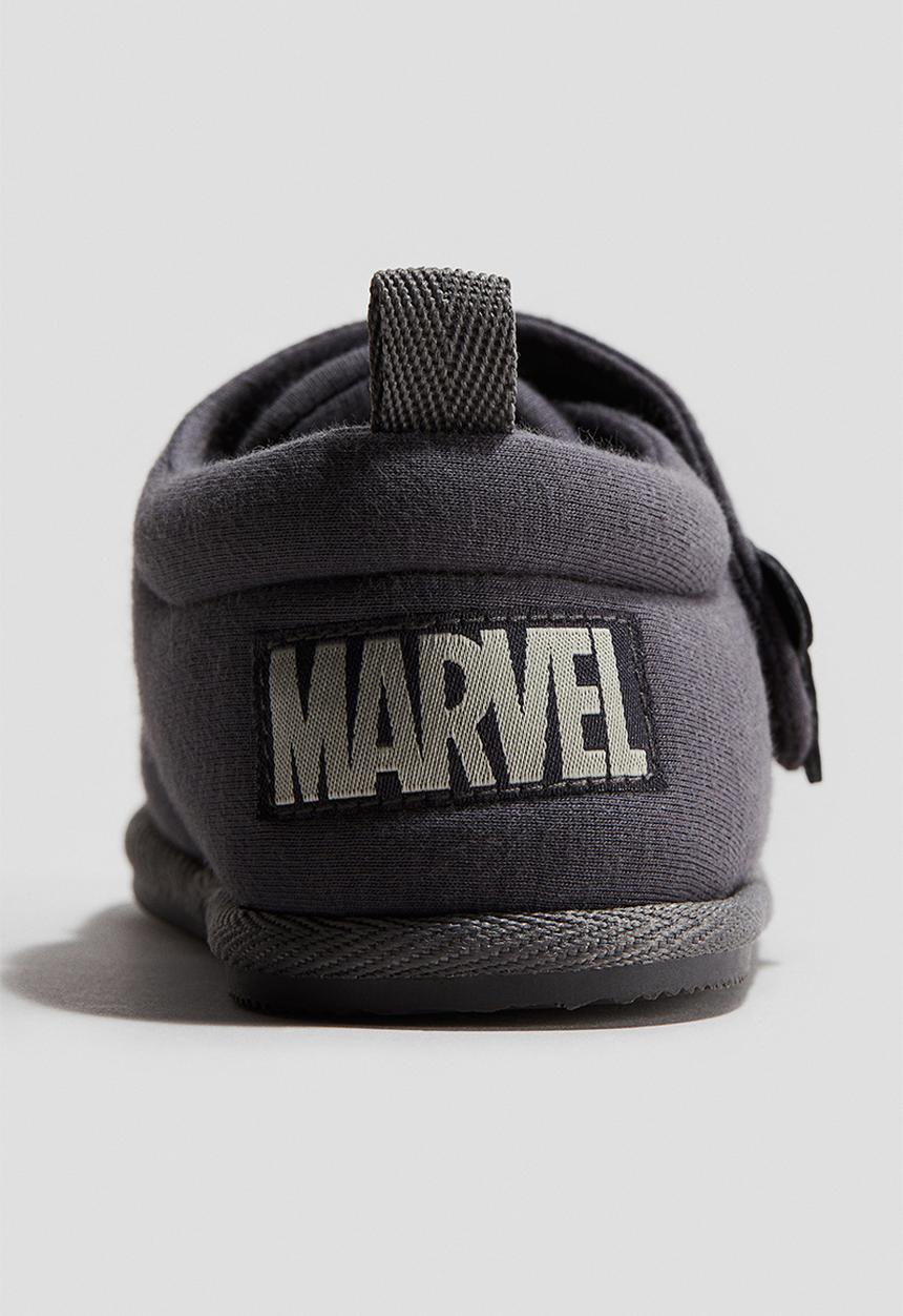 H&M - Printed cotton slippers - navy blue marvel comics